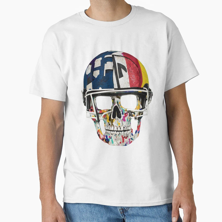 American Football Helmet Skull T-Shirt - Fun Novelty Design Men Women - T-Shirt, Sweatshirt, Hoodie