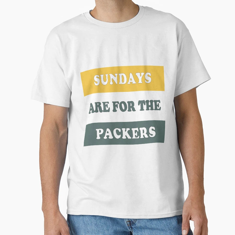 Sundays Are Packers Funny T-Shirt - Minimalist Print for Adults - T-Shirt, Sweatshirt, Hoodie