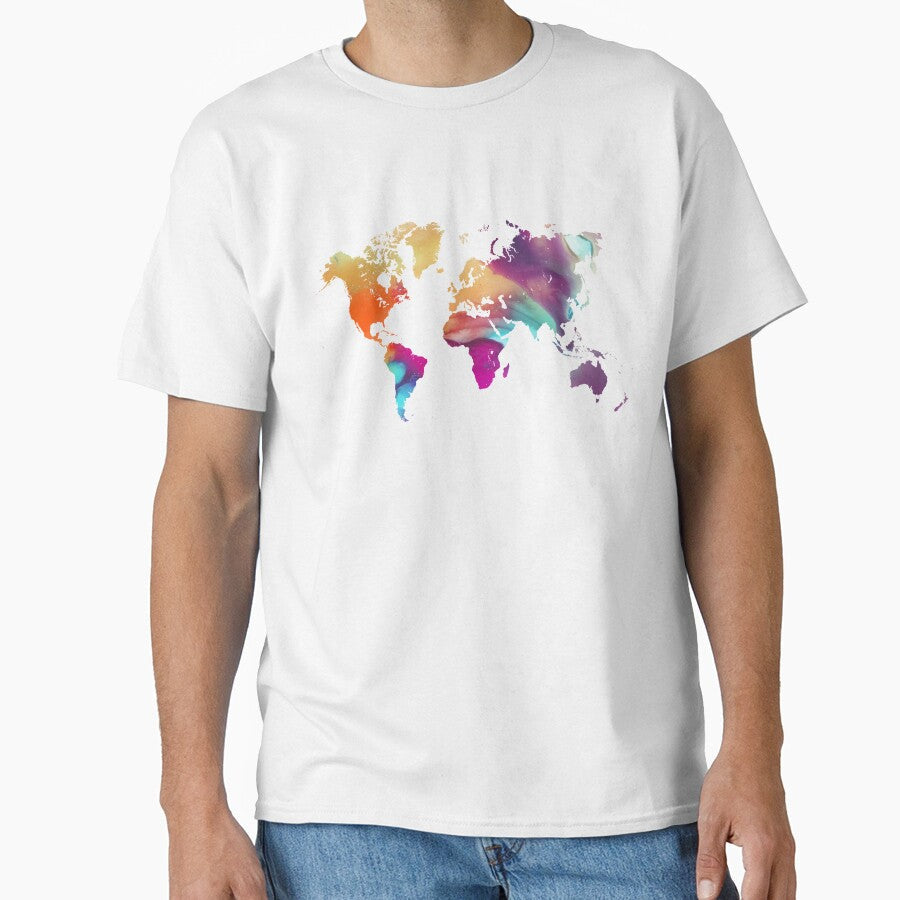 World map watercolor #worldmap by JBJart - Adult & Kids T-Shirts, Sweatshirts & Hoodies apparel design preview 1