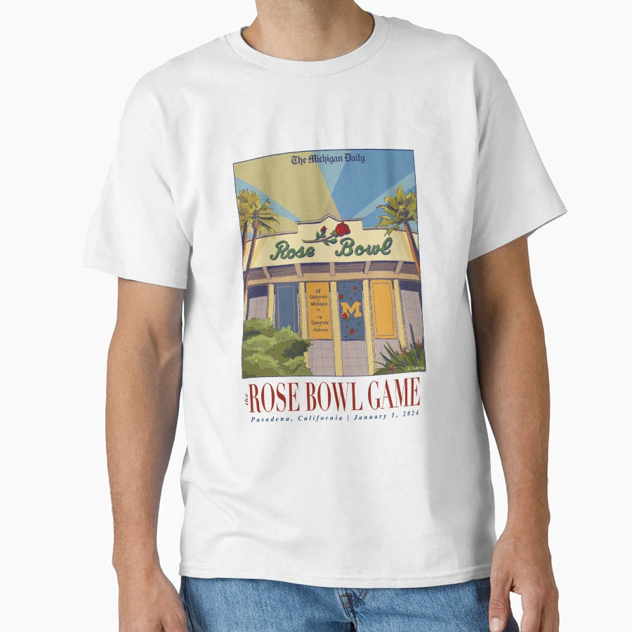 Michigan Daily Rose Bowl Game Artwork T-Shirt - Minimalist Print Men Women - T-Shirt, Sweatshirt, Hoodie