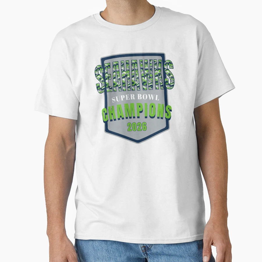 2026 Super Bowl Champs Seattle Seahawks T-Shirt - Graphic Print Men Women - T-Shirt, Sweatshirt, Hoodie
