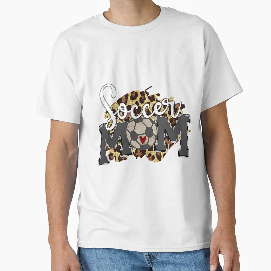 Soccer Mom Leopard Soccer Mama Funny T-Shirt - Unique Graphic Unisex - T-Shirt, Sweatshirt, Hoodie