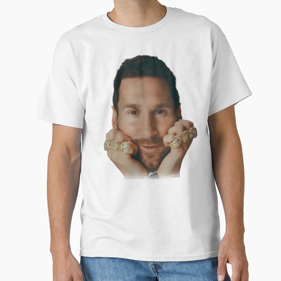 Lionel Messi 8 Ballon Dor Gold T-Shirt - Casual Everyday Wear Men Women - T-Shirt, Sweatshirt, Hoodie