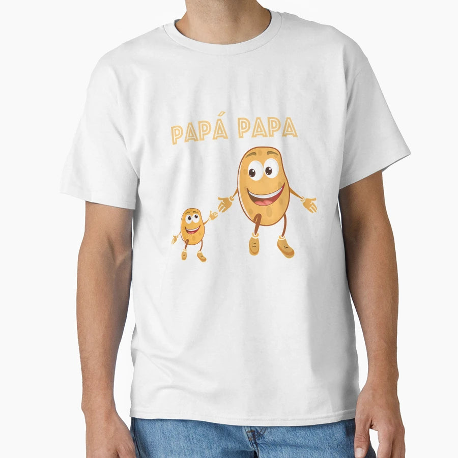 Papa Potato Daddy Fathers Day Funny T-Shirt - Custom Art Print Unisex - T-Shirt, Sweatshirt, Hoodie