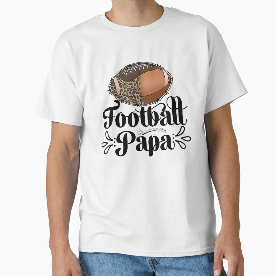 Football Papa Leopard Png Sublimation T-Shirt - Trendy Graphic Men Women - T-Shirt, Sweatshirt, Hoodie