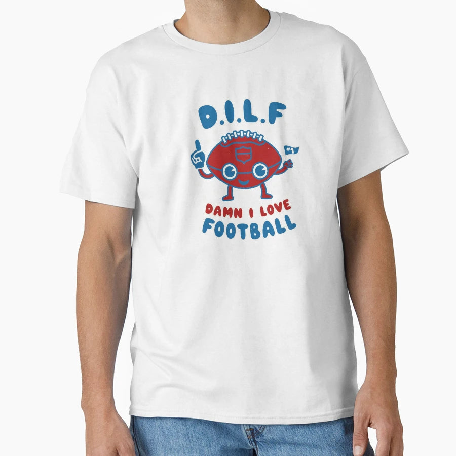 Damn I Love Football Milf Football T-Shirt - Unique Graphic Men Women - T-Shirt, Sweatshirt, Hoodie