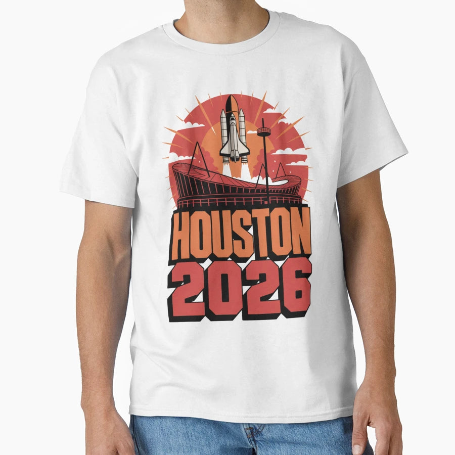 Houston 2026 Space Shuttle T-Shirt - Fun Novelty Design for Adults - T-Shirt, Sweatshirt, Hoodie