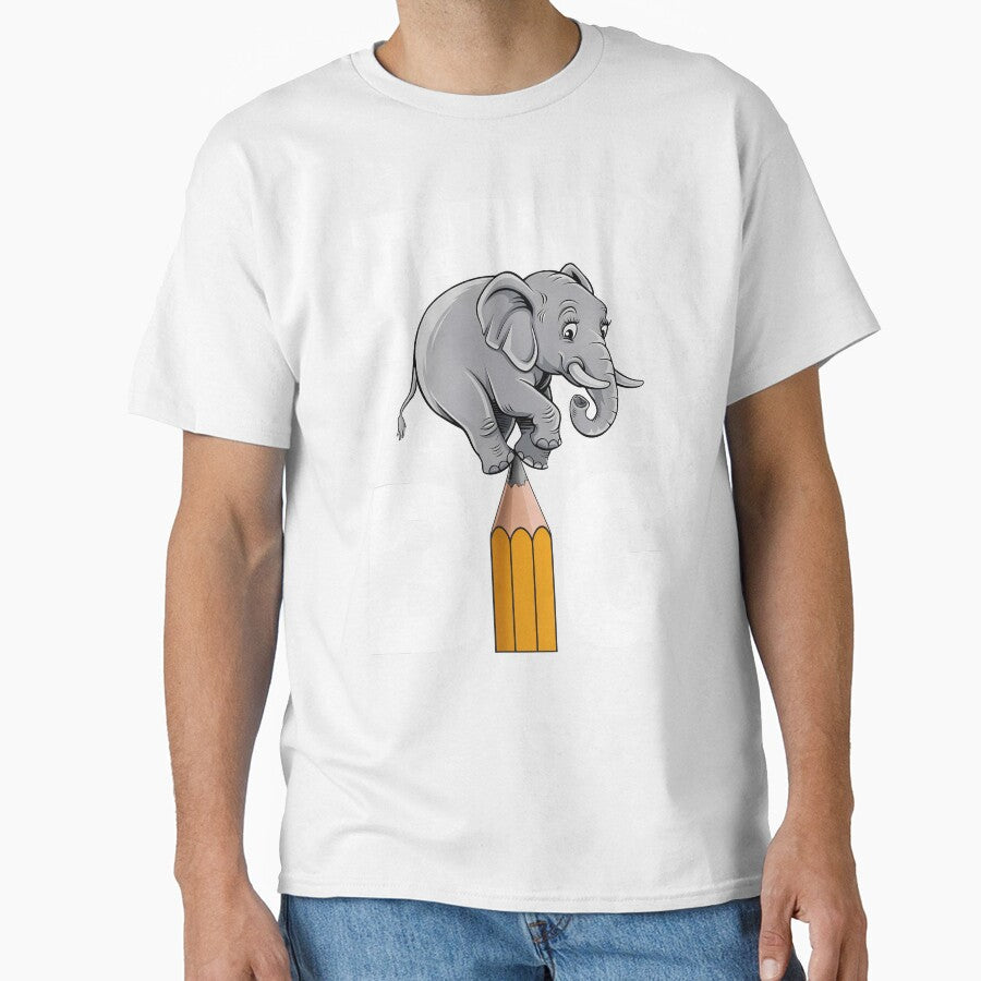 Think Big Elephant Balancing on Pencil Motivation by - Adult & Kids T-Shirts, Sweatshirts & Hoodies apparel design preview 1