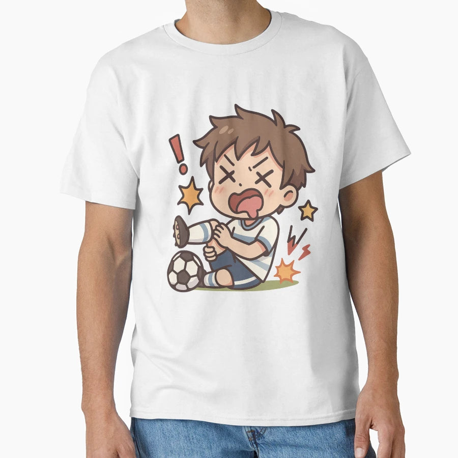 Chibi Soccer Player Faking Foul Kawaii T-Shirt - Graphic Print Men Women - T-Shirt, Sweatshirt, Hoodie