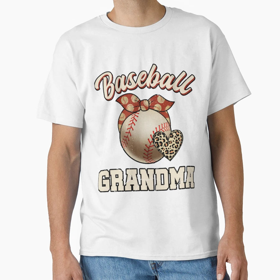 Baseball Grandma Leopard Baseball Player T-Shirt - Trendy Graphic Unisex - T-Shirt, Sweatshirt, Hoodie