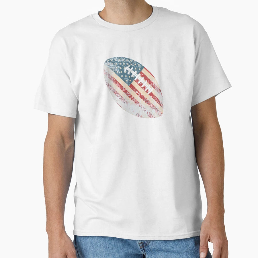 Football Patriotic American Usa Flag T-Shirt - Casual Everyday Wear Unisex - T-Shirt, Sweatshirt, Hoodie