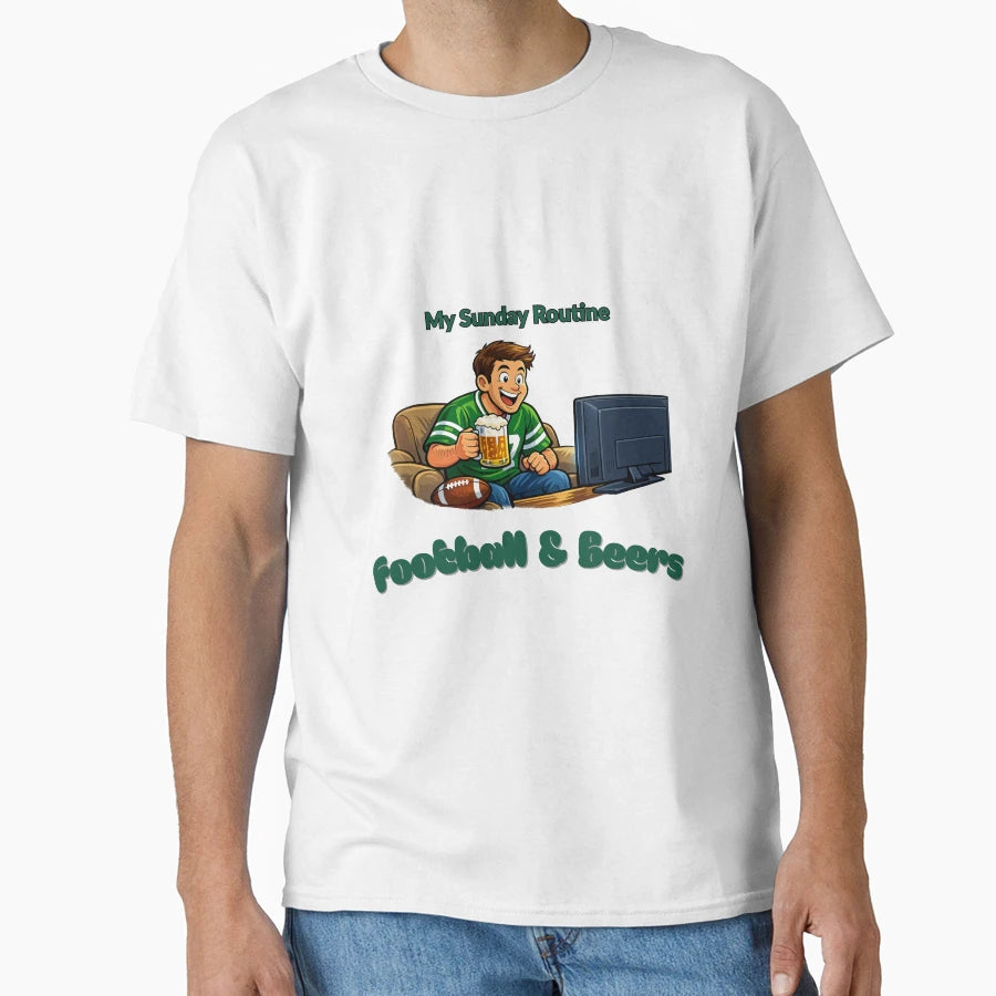 New York Jets My Sunday Routine Football T-Shirt - Novelty Apparel Unisex - T-Shirt, Sweatshirt, Hoodie