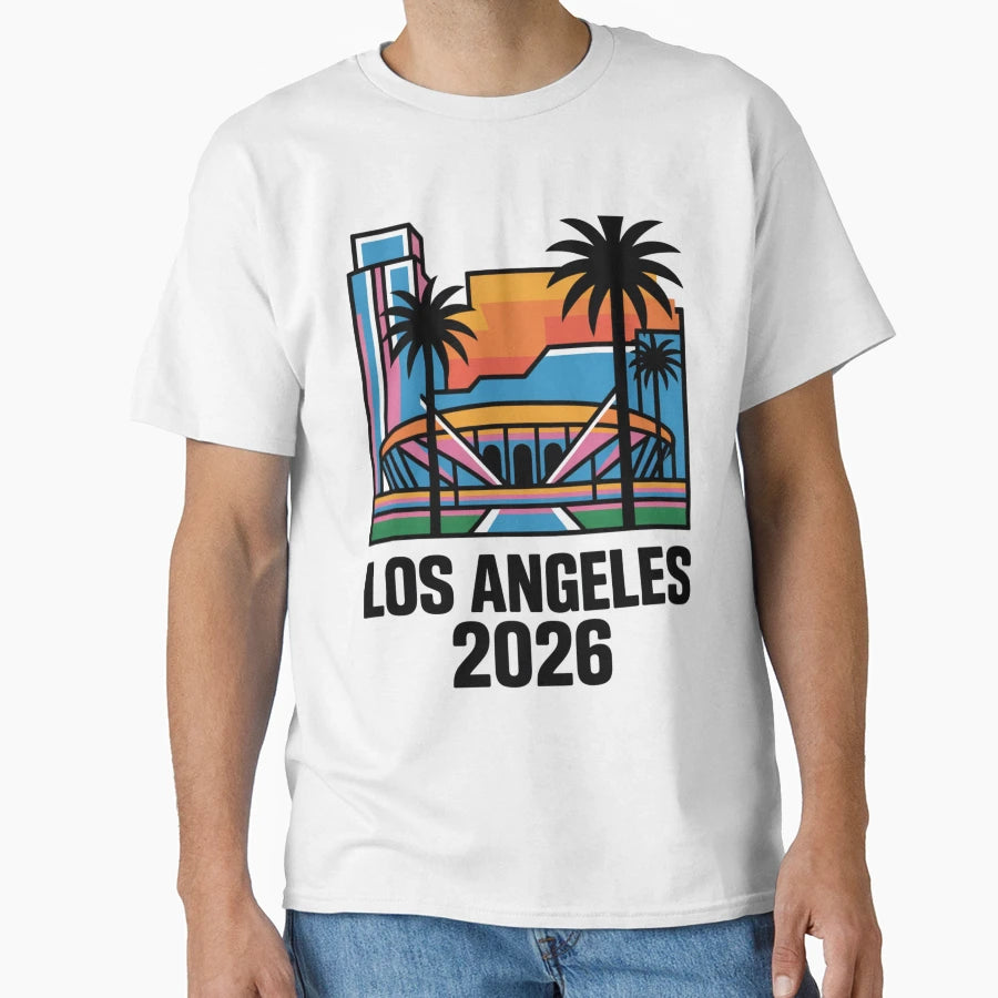 Los Angeles 2026 Palm Tree Sunset V8 T-Shirt - Aesthetic Graphic Unisex - T-Shirt, Sweatshirt, Hoodie