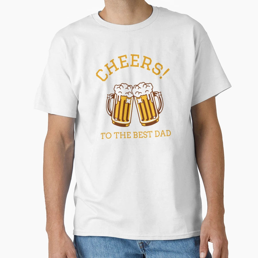 Cheers To Best Dad And Football T-Shirt - Fun Novelty Design Unisex - T-Shirt, Sweatshirt, Hoodie