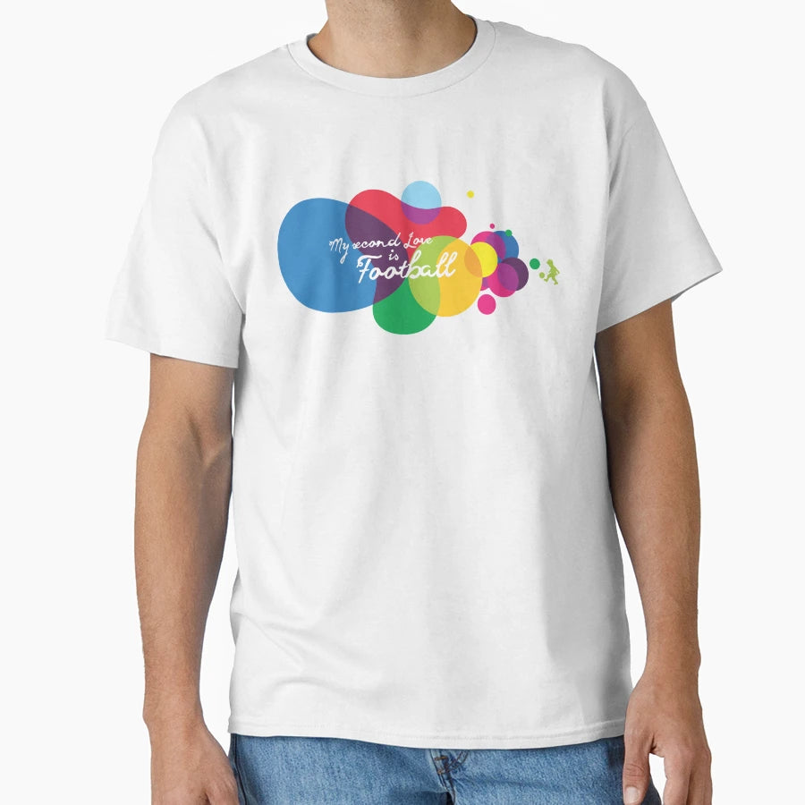 My Second Love Is Football Football T-Shirt - Minimalist Print Unisex - T-Shirt, Sweatshirt, Hoodie