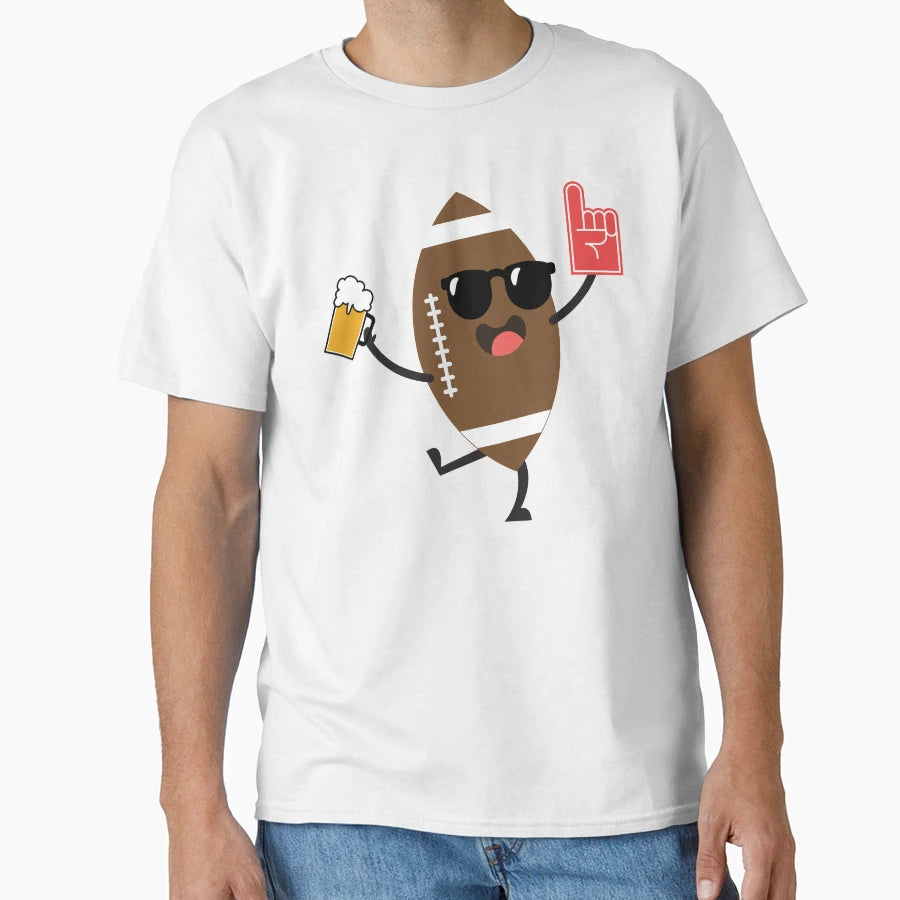 Beer Drinking Football T-Shirt - Graphic Print for Adults - T-Shirt, Sweatshirt, Hoodie