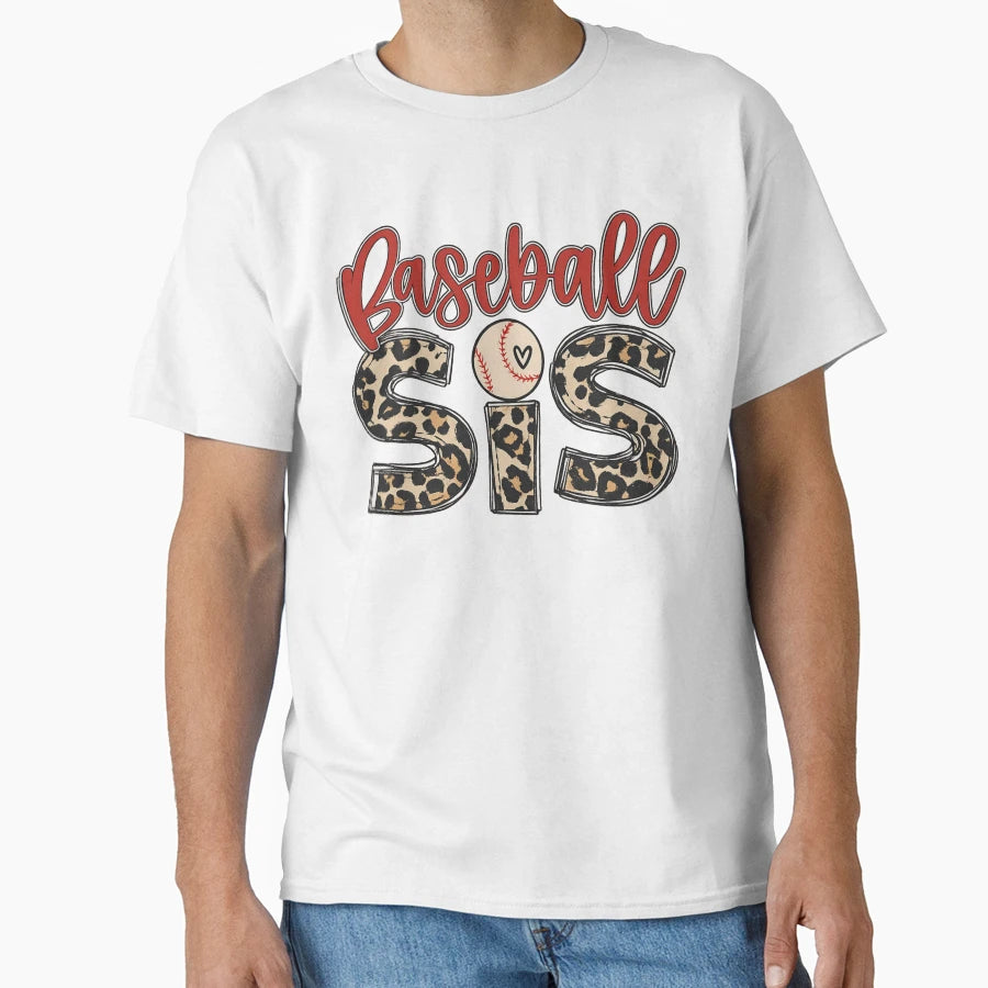 Baseball Sis Leopard Sports T-Shirt - Fun Novelty Design Unisex - T-Shirt, Sweatshirt, Hoodie