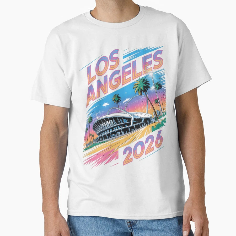 Los Angeles 2026 Palm Tree Sunset T-Shirt - Aesthetic Graphic for Adults - T-Shirt, Sweatshirt, Hoodie