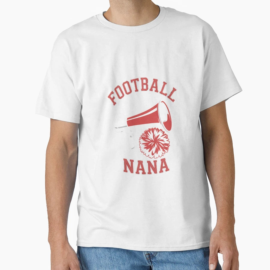 Football Cheer Nana Cheerleader T-Shirt - Custom Art Print for Adults - T-Shirt, Sweatshirt, Hoodie