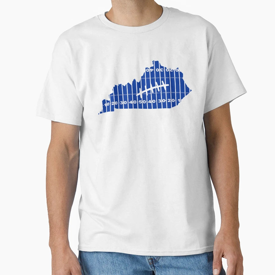 Kentucky Blue Football Field T-Shirt - Trendy Graphic for Adults - T-Shirt, Sweatshirt, Hoodie