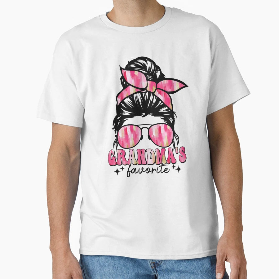 Brushstroke Messy Bun Grandmas Favorite T-Shirt - Streetwear Style Unisex - T-Shirt, Sweatshirt, Hoodie