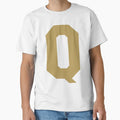 Alphabet Gold Q Sports Letter Q T-Shirt - Minimalist Print Men Women - T-Shirt, Sweatshirt, Hoodie