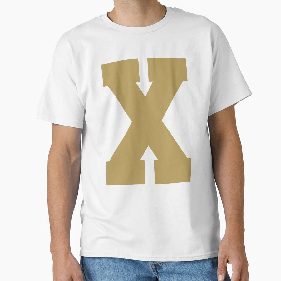 Alphabet Gold X Sports Letter X T-Shirt - Custom Art Print Unisex - T-Shirt, Sweatshirt, Hoodie