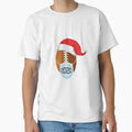 American Football Santa Hat Wearing T-Shirt - Casual Everyday Wear Unisex - T-Shirt, Sweatshirt, Hoodie