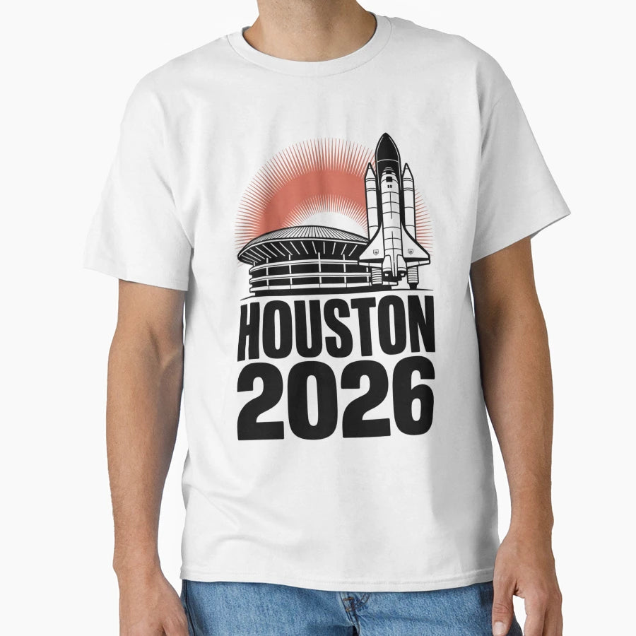 Houston 2026 Space Shuttle T-Shirt - Casual Everyday Wear for Adults - T-Shirt, Sweatshirt, Hoodie