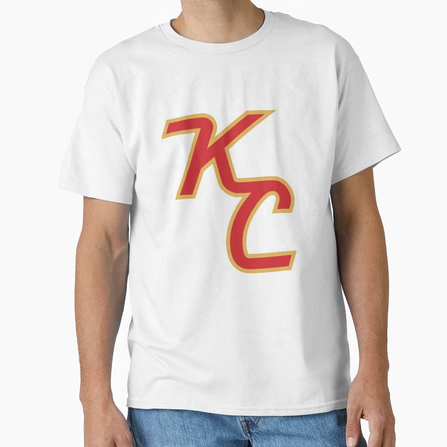 Kc Monograph Chiefs Colors T-Shirt - Novelty Apparel for Adults - T-Shirt, Sweatshirt, Hoodie