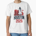 Houston 2026 Space Shuttle Football V7 T-Shirt - Custom Art Print Unisex - T-Shirt, Sweatshirt, Hoodie