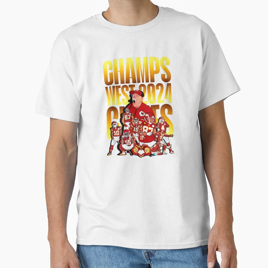 Kansas City Chiefs Champions 2024 T-Shirt - Novelty Apparel for Adults - T-Shirt, Sweatshirt, Hoodie