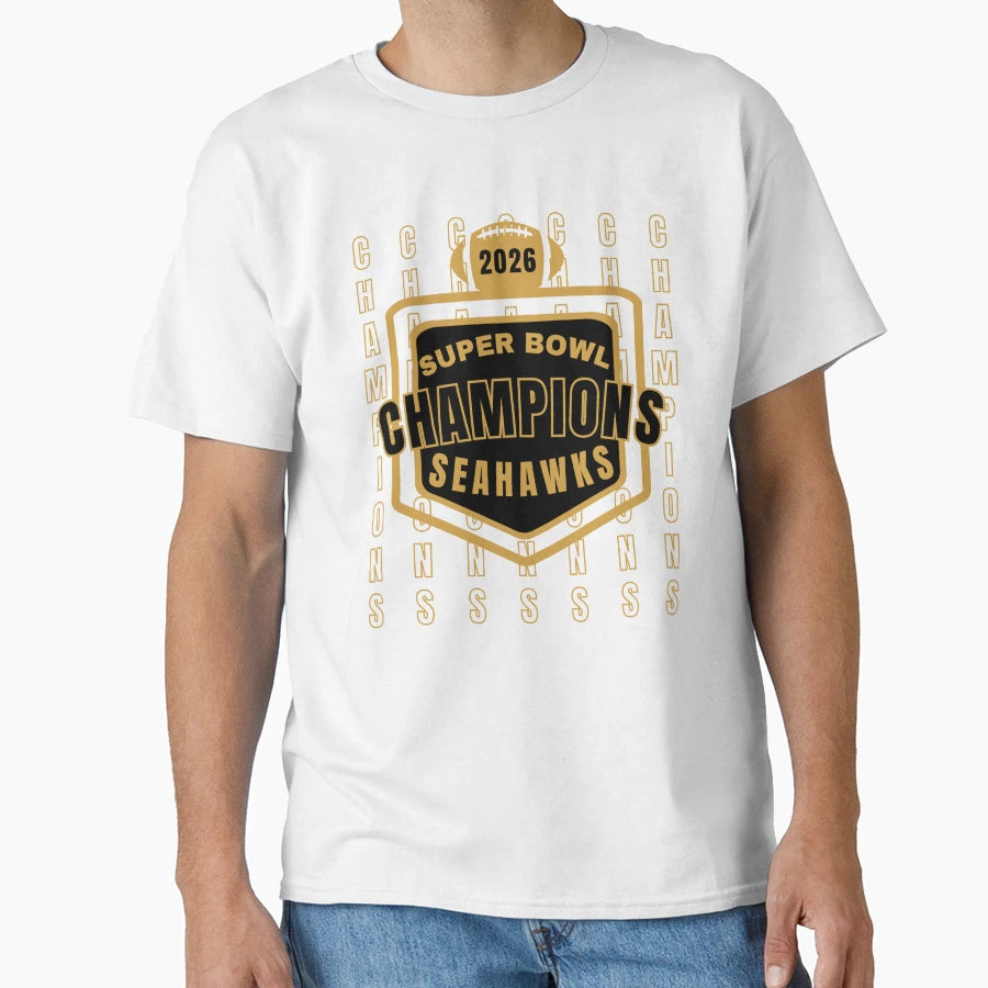 2026 Super Bowl Champions Seattle Seahawks T-Shirt - Graphic Print Unisex - T-Shirt, Sweatshirt, Hoodie