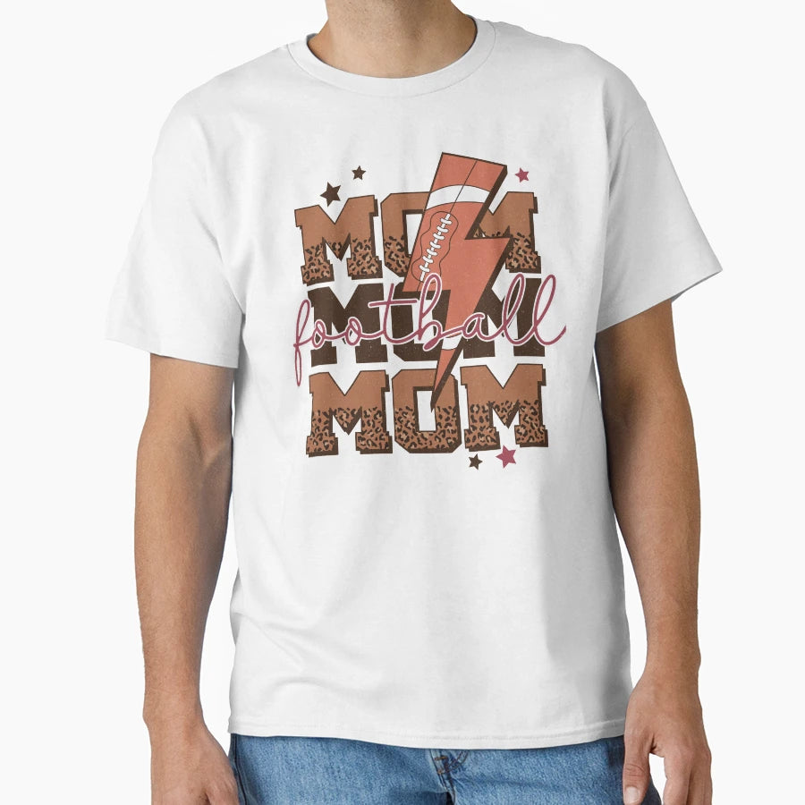 Mom Mom Mom Football Mothers Day T-Shirt - Aesthetic Graphic for Adults - T-Shirt, Sweatshirt, Hoodie