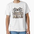 Soccer Mama Leopard Bow Trendy Sports Mom T-Shirt - Unique Graphic Unisex - T-Shirt, Sweatshirt, Hoodie