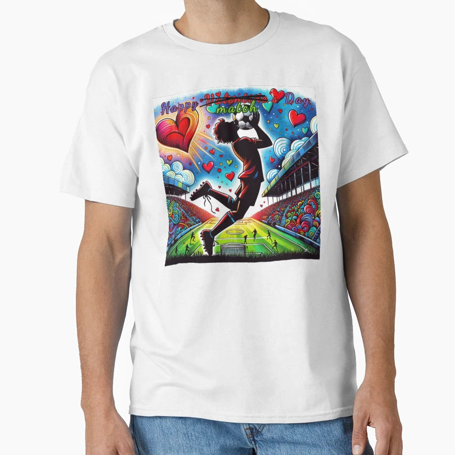 Soccer Valentines Day Love T-Shirt - Casual Everyday Wear Men Women - T-Shirt, Sweatshirt, Hoodie