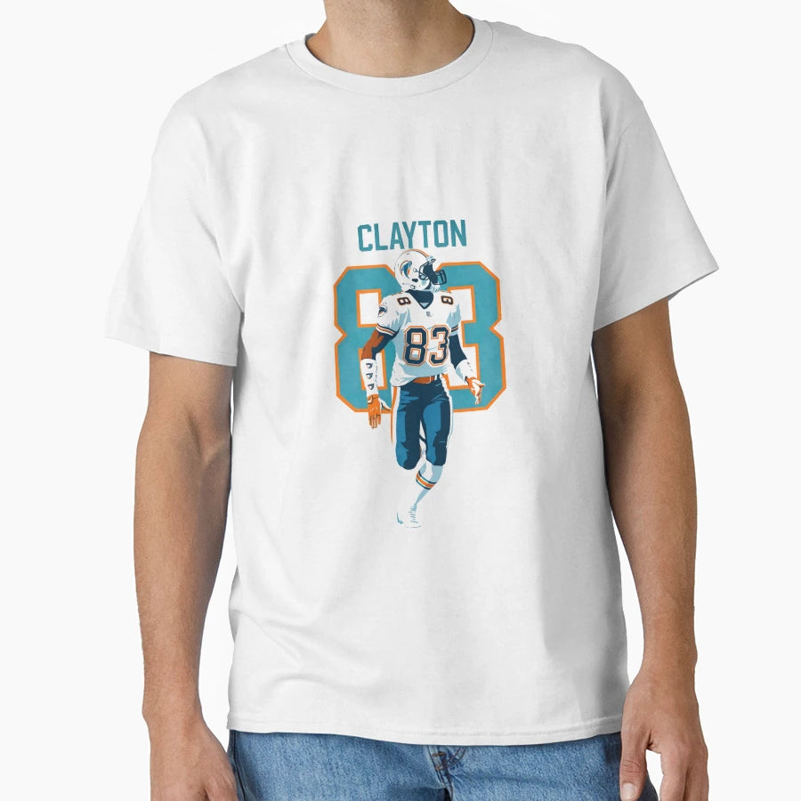 Mark Clayton Miami 83 Football Art T-Shirt - Casual Everyday Wear Unisex - T-Shirt, Sweatshirt, Hoodie