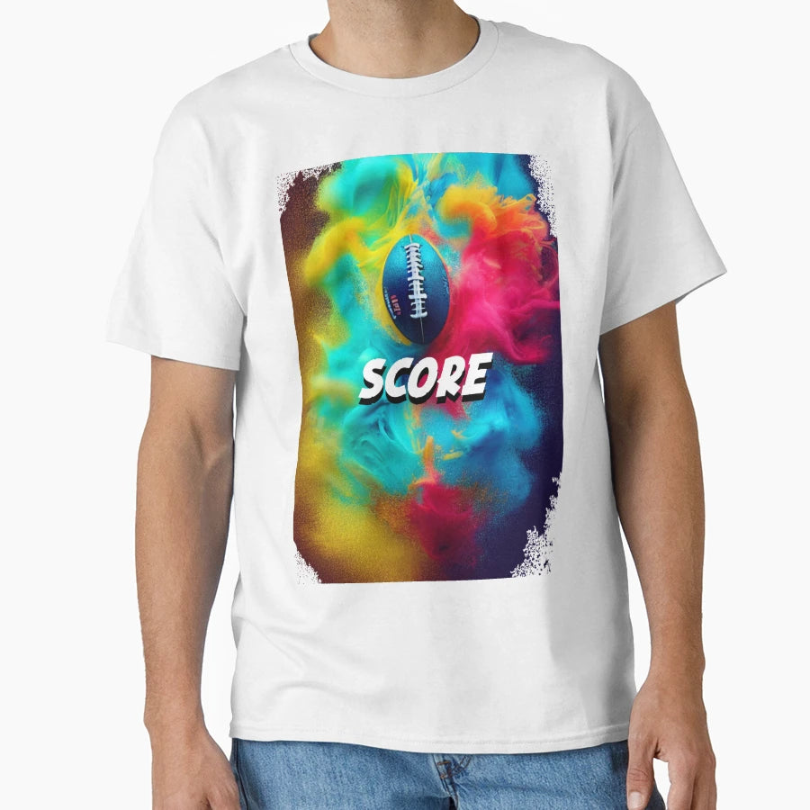 Score Colorful Football T-Shirt - Aesthetic Graphic Unisex - T-Shirt, Sweatshirt, Hoodie