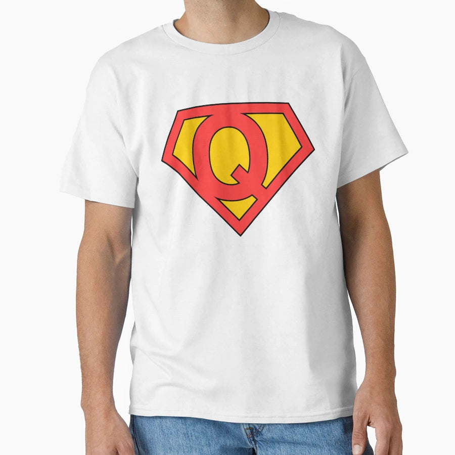 Letter Q Super Letter Red And Yellow T-Shirt - Custom Art Print Unisex - T-Shirt, Sweatshirt, Hoodie