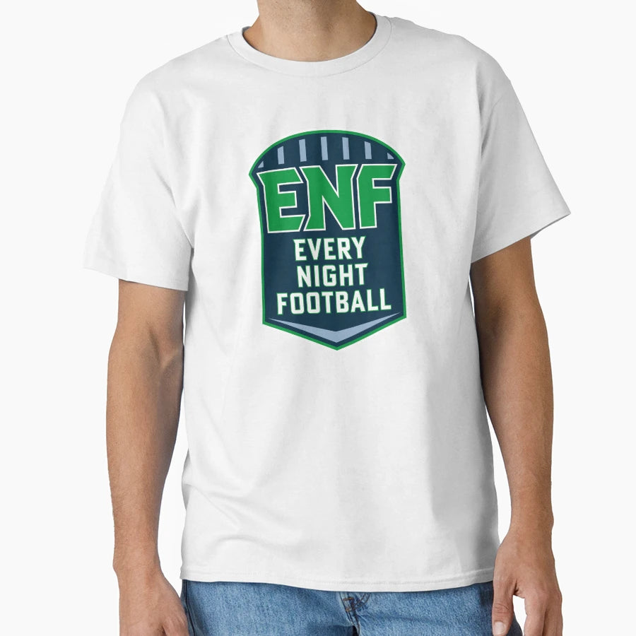 Every Night Football Full Badge Logo Green T-Shirt - Trendy Graphic Unisex - T-Shirt, Sweatshirt, Hoodie