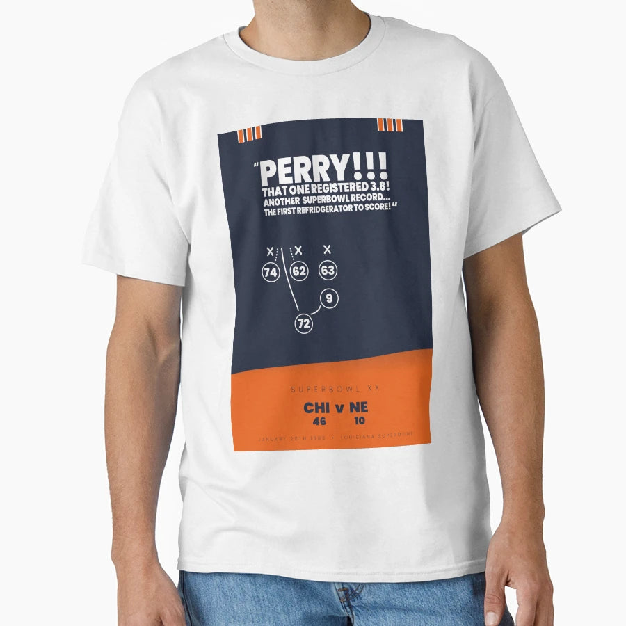 Fridge William Perry Playbook Art T-Shirt - Unique Graphic Men Women - T-Shirt, Sweatshirt, Hoodie