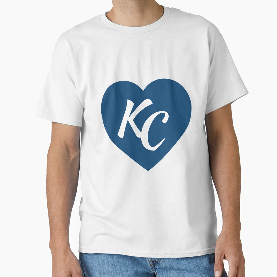 Royal Blue Kc Heart I Love Kansas T-Shirt - Casual Everyday Wear Men Women - T-Shirt, Sweatshirt, Hoodie