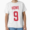 Howe Red Wings Home White Red Lettering 9 T-Shirt - Minimalist Print Unisex - T-Shirt, Sweatshirt, Hoodie