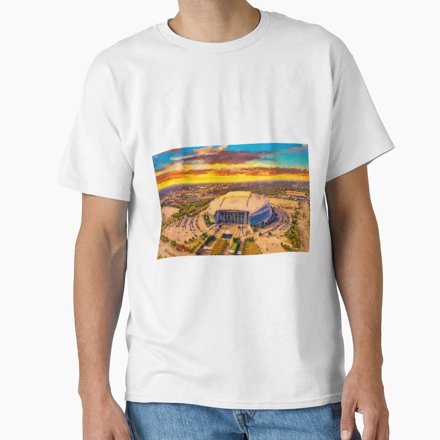 Att Stadium Arlington Texas Sunset T-Shirt - Minimalist Print Men Women - T-Shirt, Sweatshirt, Hoodie