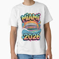 Miami 2026 Ocean Wave Football V3 T-Shirt - Casual Everyday Wear for Adults - T-Shirt, Sweatshirt, Hoodie