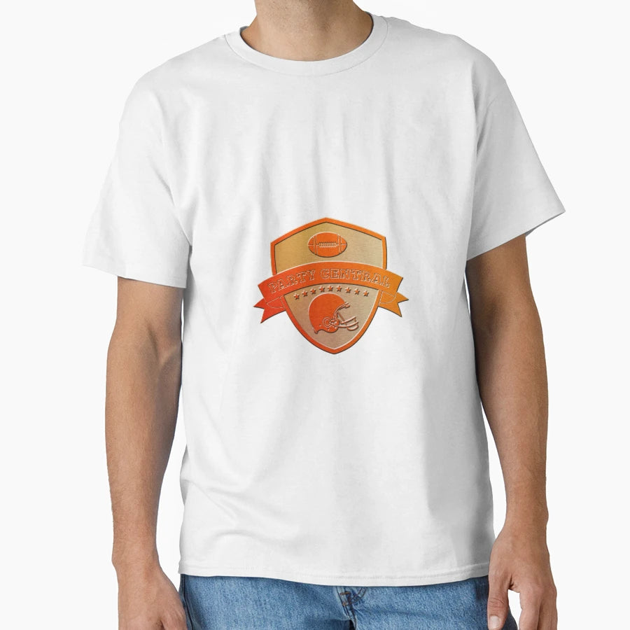 American Football Party Central Shield T-Shirt - Trendy Graphic Men Women - T-Shirt, Sweatshirt, Hoodie