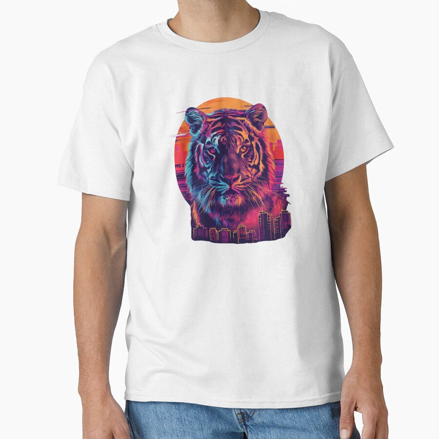 Neon Urban Tiger Illustration by AIStudioProject - Adult & Kids T-Shirts, Sweatshirts & Hoodies apparel design preview 1