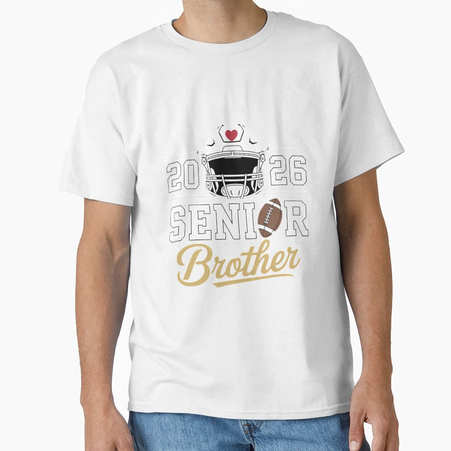 Senior Brother Graduation Football T-Shirt - Unique Graphic for Adults - T-Shirt, Sweatshirt, Hoodie