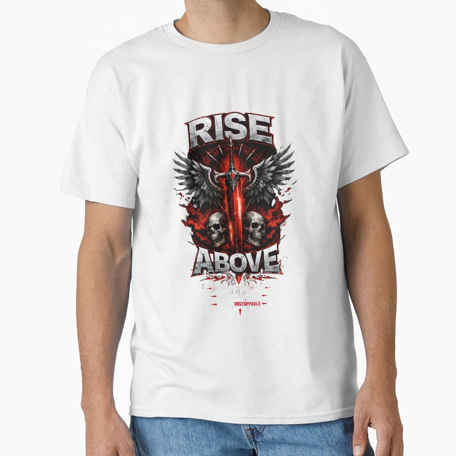 Rise Above Sword Streetwear Graphic Design by GOUR - Adult & Kids T-Shirts, Sweatshirts & Hoodies apparel design preview 1
