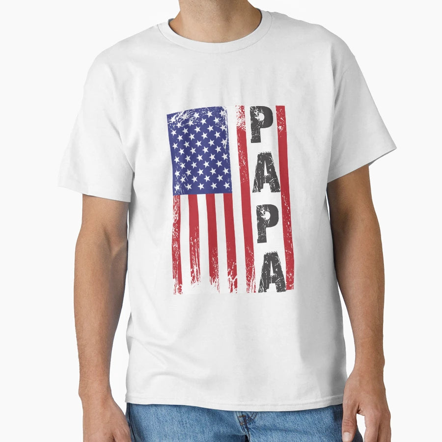 American Papa Distressed T-Shirt - Casual Everyday Wear for Adults - T-Shirt, Sweatshirt, Hoodie